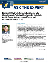First-Line OPDIVO® (nivolumab) in Combination with Chemotherapy in Patients with Advanced or Metastatic Gastric Cancer, Gastroesophageal Cancer, and Esophageal Adenocarcinoma