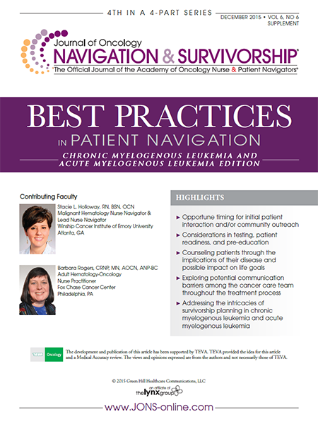 Best Practices in Patient Navigation – Chronic Myelogenous Leukemia and Acute Myelogenous Leukemia Edition