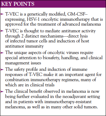 Talimogene Laherparepvec (T-VEC) as Cancer Immunotherapy